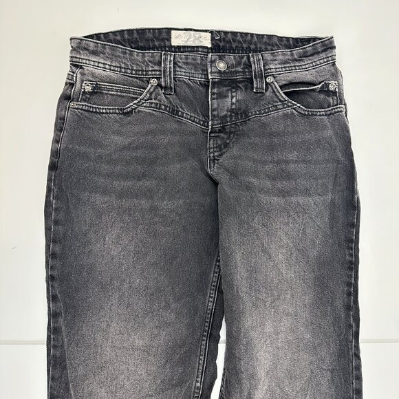 We The Free Button Fly Straight leg Women's size 28 Black Denim Jeans - Picture 2 of 5